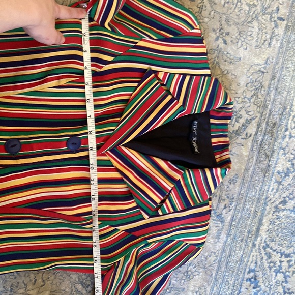 Vintage Betsey Johnson Striped Rayon Blazer Jacket - Picture 14 of 16